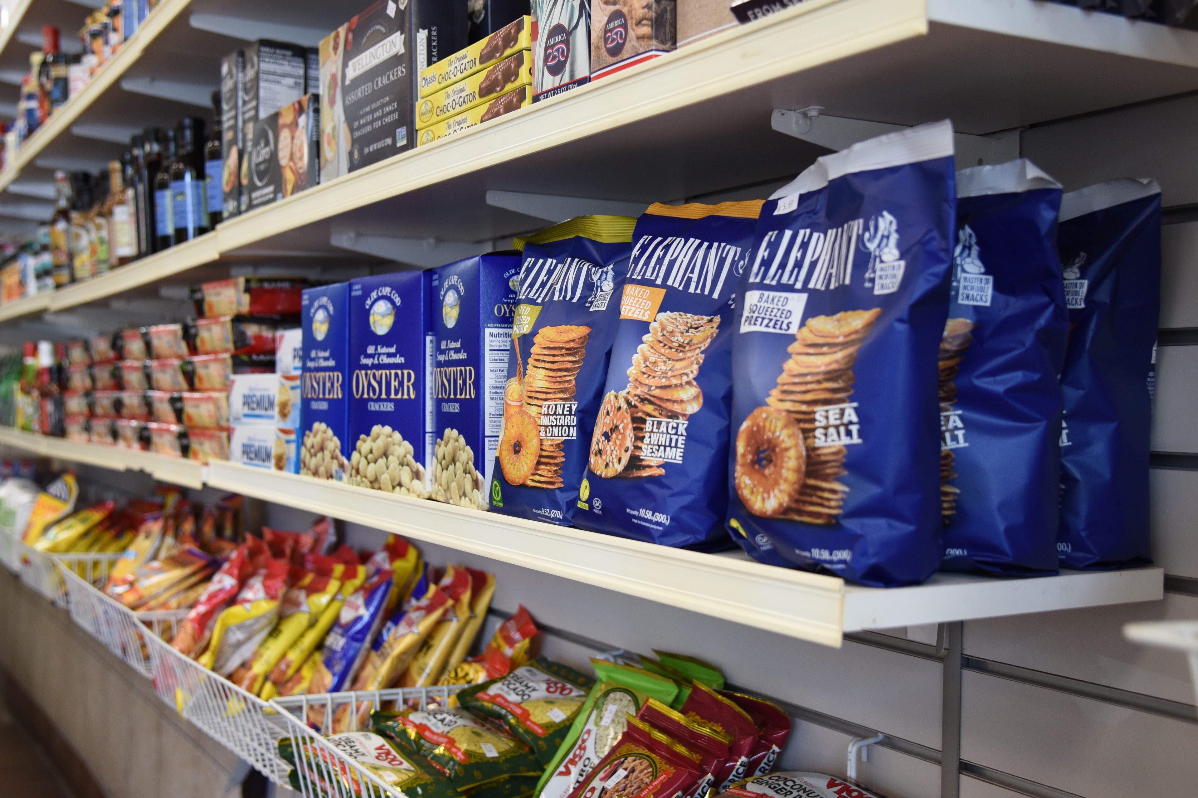 Crackers and snacks shelf